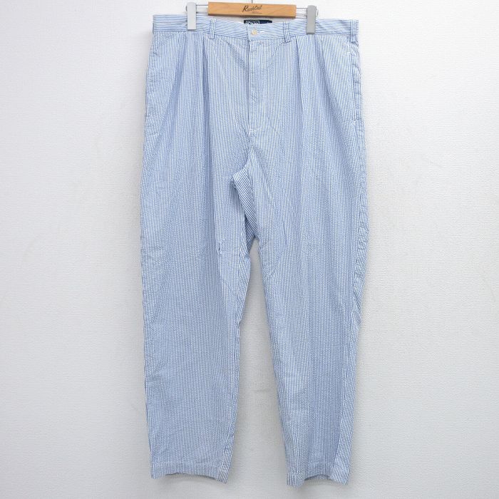ラルフローレン 90s パンツ ANDREW 薄紺ストライプ W38 | 古着