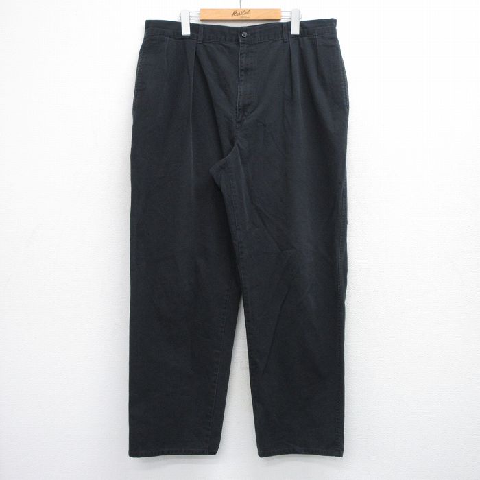 W38★古着 ラルフローレン ブランド チノ パンツ チノパン メンズ 90年代 90s ワンポイントロゴ コットン 黒【spe】 26apr23