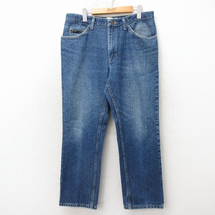 W36★古着 リー Lee ジーンズ メンズ ヒゲ コットン 紺 デニム 26apr23