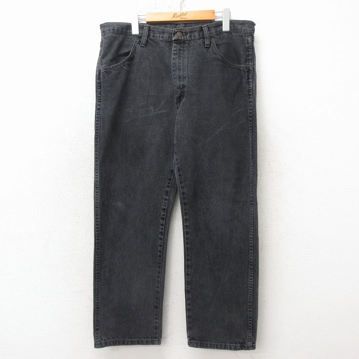 W36★古着 ラスラー ジーンズ メンズ コットン 黒 デニム 26apr23