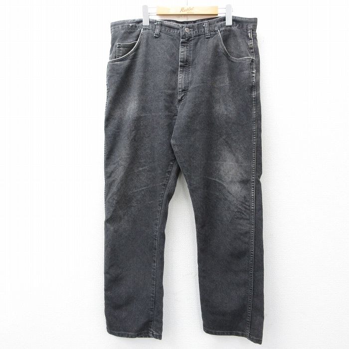 W40★古着 ラングラー ジーンズ メンズ 90年代 90s 大きいサイズ USA製 黒 デニム【spe】 26apr25