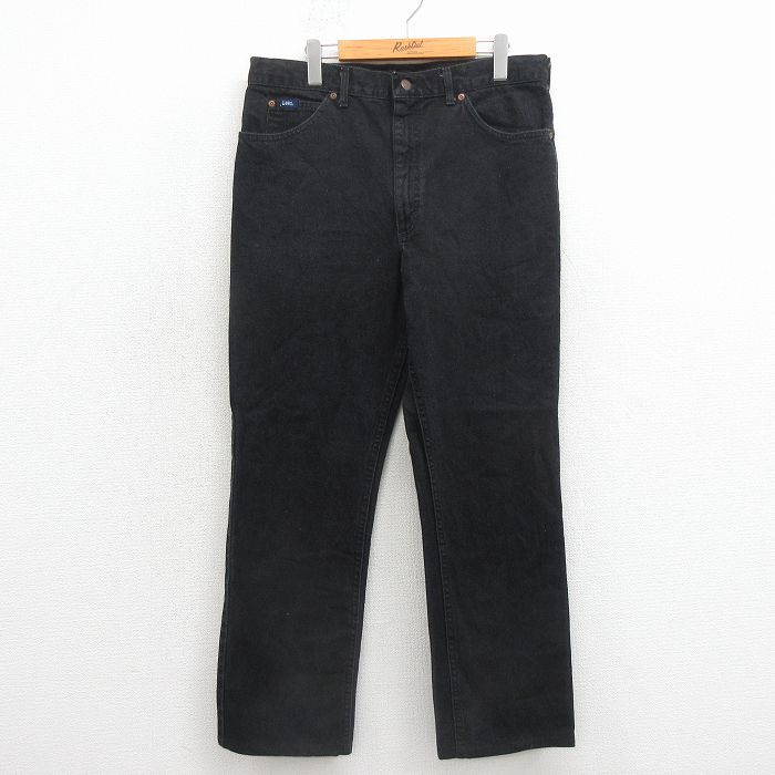 W34★古着 リー Lee ジーンズ メンズ 90年代 90s コットン USA製 黒【spe】 26apr30