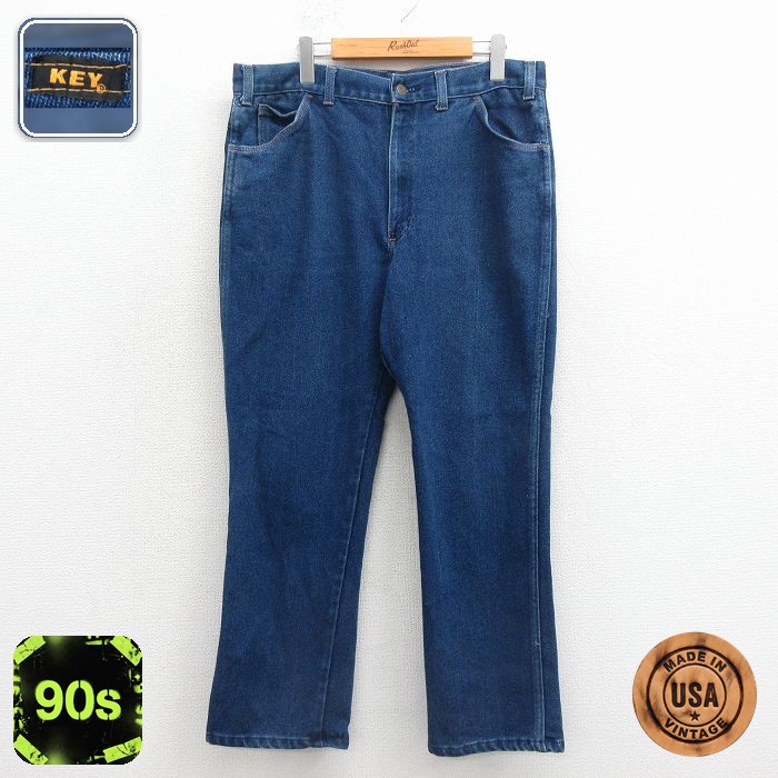 キー 90s ジーンズ タロン ネイビー 実寸W37 | 古着