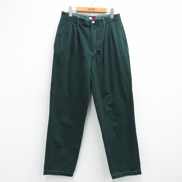 トミーヒルフィガー 90s パンツ グリーン W32 | 古着