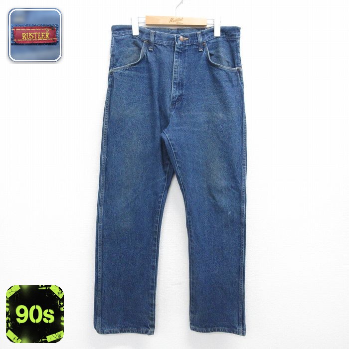 ラスラー 90s ジーンズ ネイビー 実寸W36 | 古着