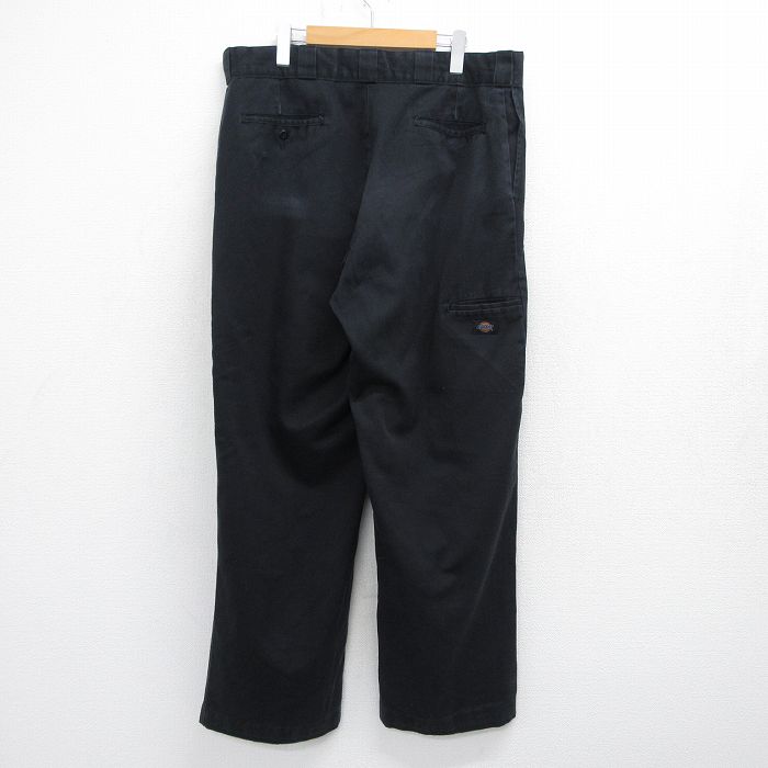 古着通販 W38☆古着 ディッキーズ ワーク パンツ メンズ ダブルニー 黒