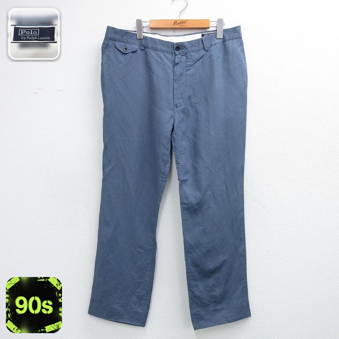 ラルフローレン 90s パンツ ライトブルー 実寸W36 | 古着