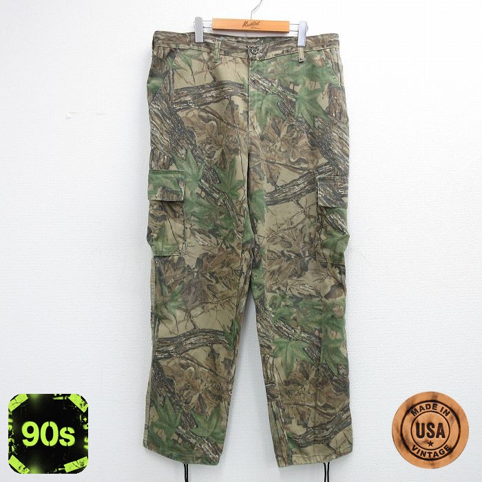 ハンティング 90s カーゴパンツ リアルツリー迷彩 ベージュ 実寸W38 | 古着