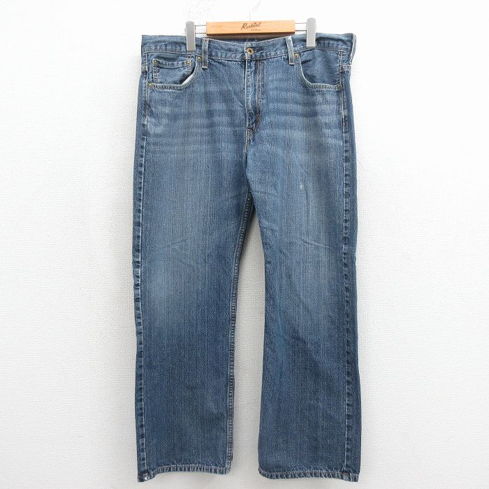 W38★古着 リーバイス Levis 569 ジーンズ メンズ ヒゲ コットン ネイビー デニム 26may18