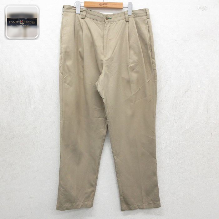 トミーヒルフィガー パンツ ベージュ 実寸W36 | 古着