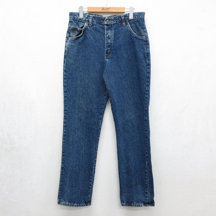 W33★古着 ジーンズ メンズ 80年代 80s USA製 タロン ネイビー デニム【spe】 26jun11