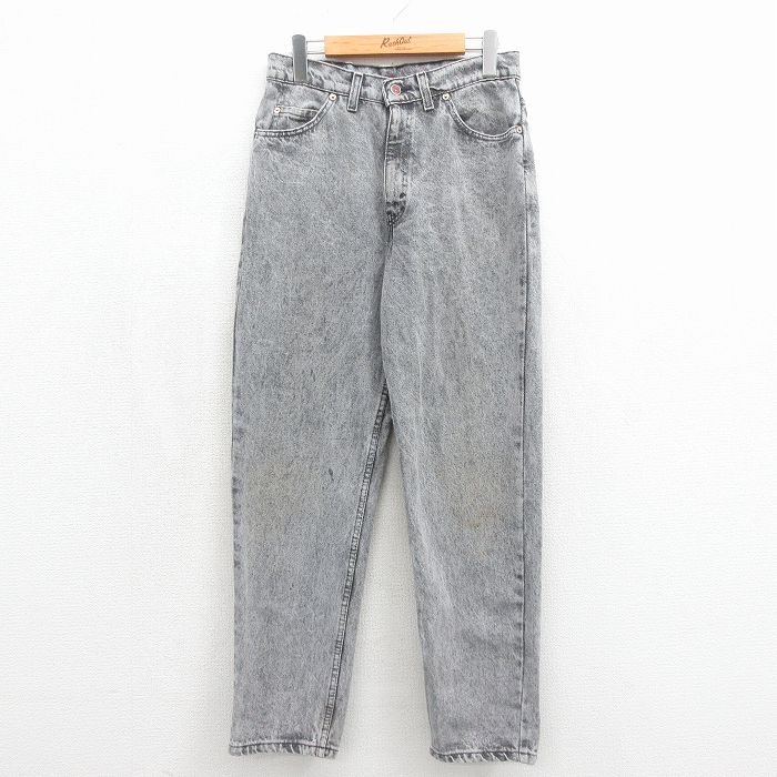 W30★古着 ジーンズ メンズ 90年代 90s ケミカルウォッシュ コットン USA製 ブラック デニム【spe】 26jun15