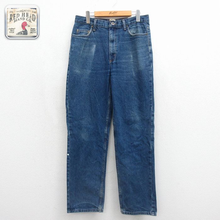 レッドヘッド ジーンズ ヒゲ ネイビー 実寸W32 | 古着