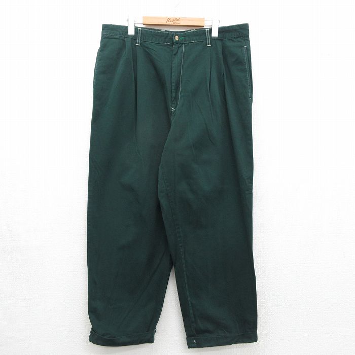 トミーヒルフィガー 90s パンツ グリーン 実寸W37 | 古着