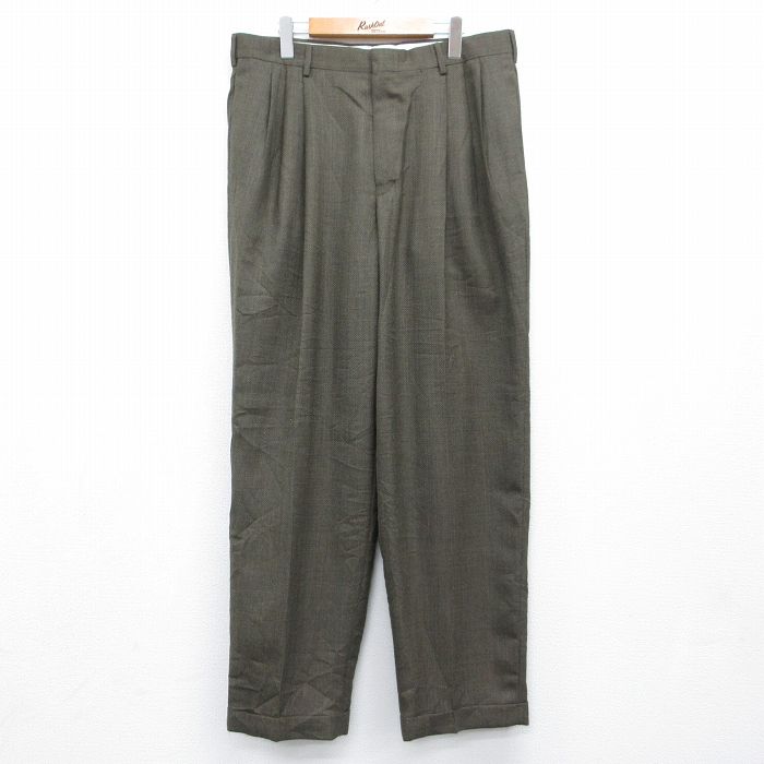 スラックス 90s パンツ ブラウン 実寸W35 | 古着