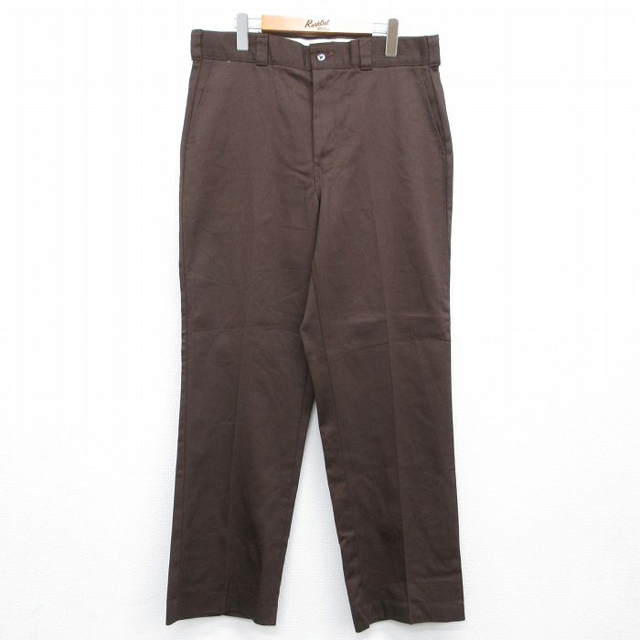 W34★古着 ワーク パンツ メンズ 80年代 80s USA製 タロン ブラウン 26jun29