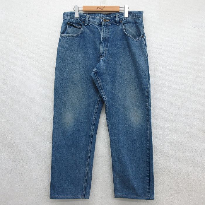 キー 90s ジーンズ ヒゲ ネイビー 実寸W36 | 古着