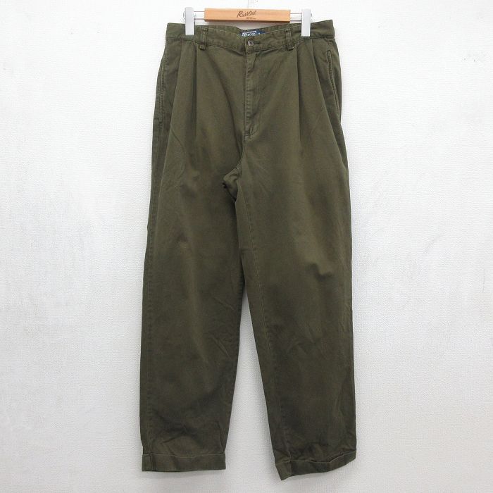ラルフローレン 90s パンツ カーキ 実寸W32 | 古着