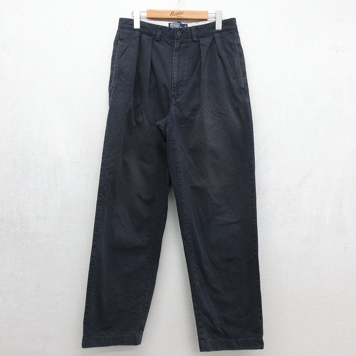 ラルフローレン 90s チノパン ANDREW ネイビー 実寸W31 | 古着