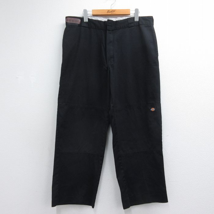 ディッキーズ ワークパンツ ダブルニー ブラック 実寸W37 | 古着