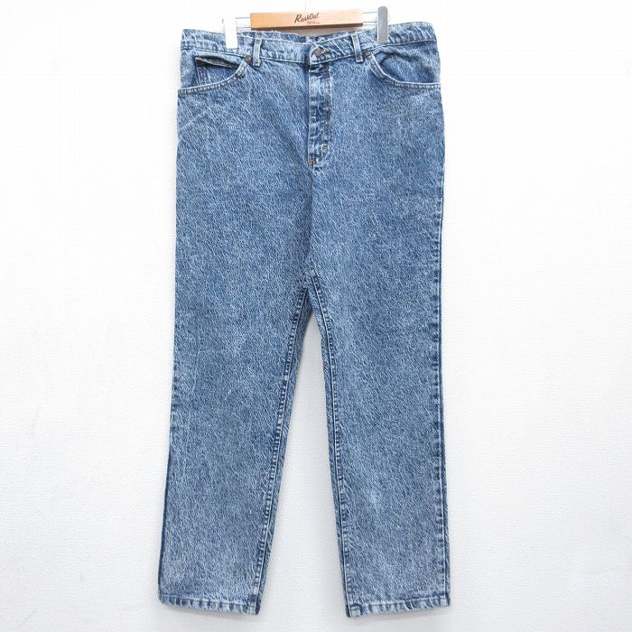 リー 90s ジーンズ ケミカルウォッシュ ネイビー 実寸W38 | 古着