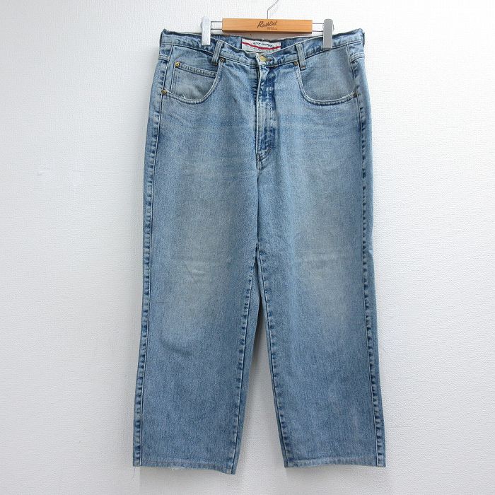 W38★古着 ジーンズ メンズ 90年代 90s コットン USA製 ネイビー デニム 26jul15