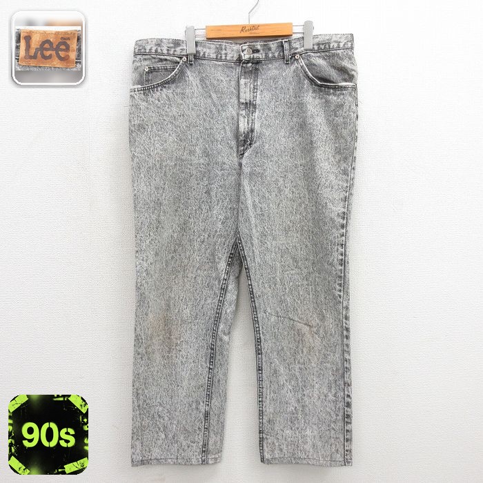 リー 90s ジーンズ ケミカルウォッシュ ブラック 実寸W42 | 古着