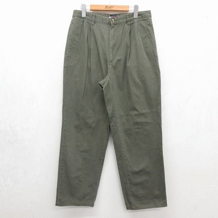 トミーヒルフィガー 90s パンツ カーキ 実寸W33 | 古着