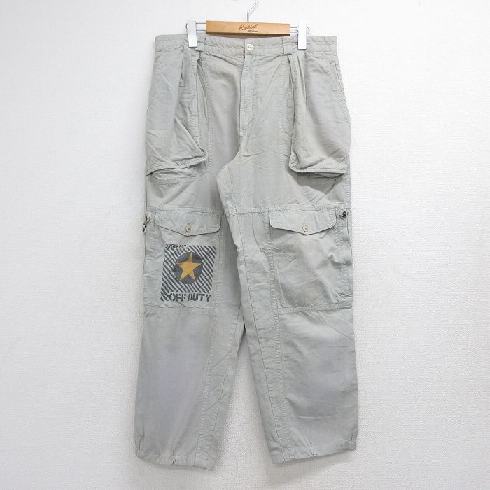 W36★古着 ビューグルボーイ パンツ メンズ OFF DUTY コットン グレー 26jul30