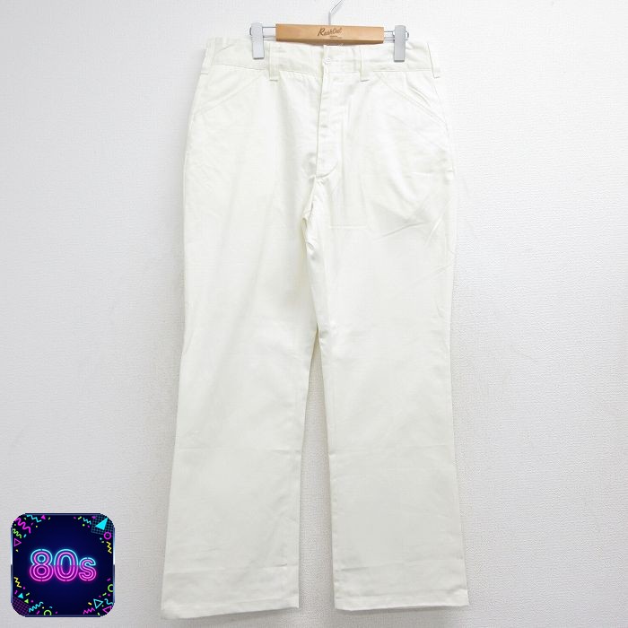 【80s】ホワイトペインターパンツW36L30 ボロ ヴィンテージ 古着 古着通販 W33☆古着 パンツ メンズ 80年代 80s ホワイト