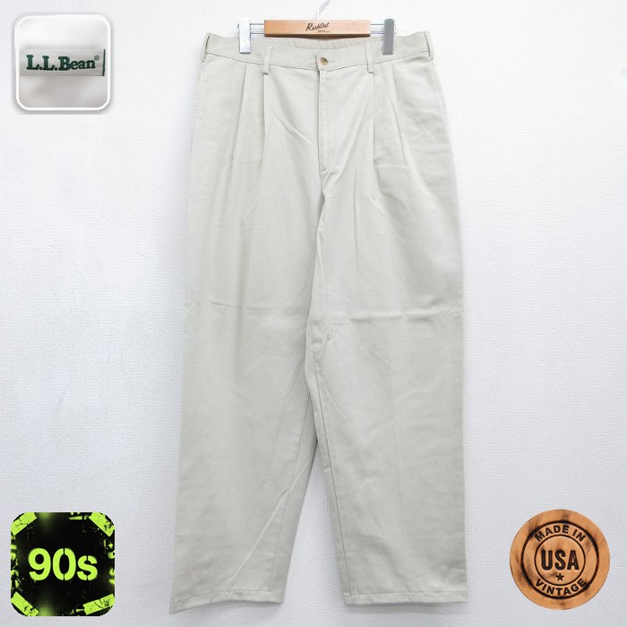 エルエルビーン 90s パンツ ベージュ 実寸W33 | 古着