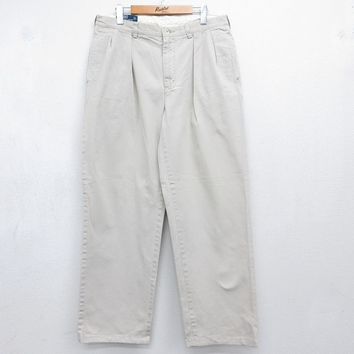 ラルフローレン 90s チノパン ANDREW ベージュ 実寸W34 | 古着