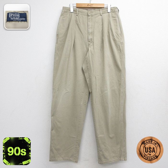 ラルフローレン 90s パンツ ベージュ 実寸W32 | 古着