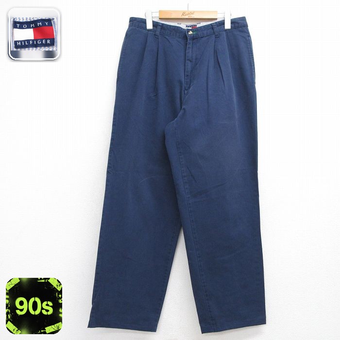 トミージーンズ ブランド パンツ メンズ 90s ネイビー 実寸W32 | 古着