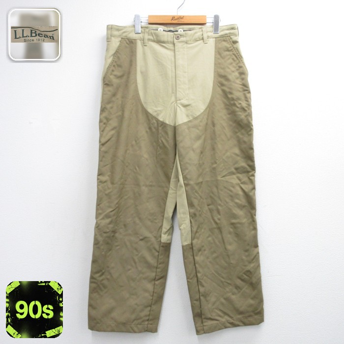 L.L.Bean 90年代 ハンティングブッシュパンツ パッチワーク ベージュ 実寸W36 | 古着