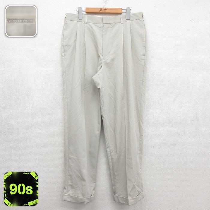 ペリーエリス 90s スラックス ベージュ 実寸W35 | 古着