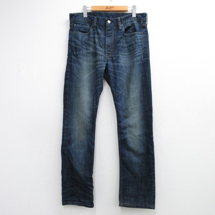 リーバイス513 パンツ ヒゲ ネイビー 実寸W34 | 古着
