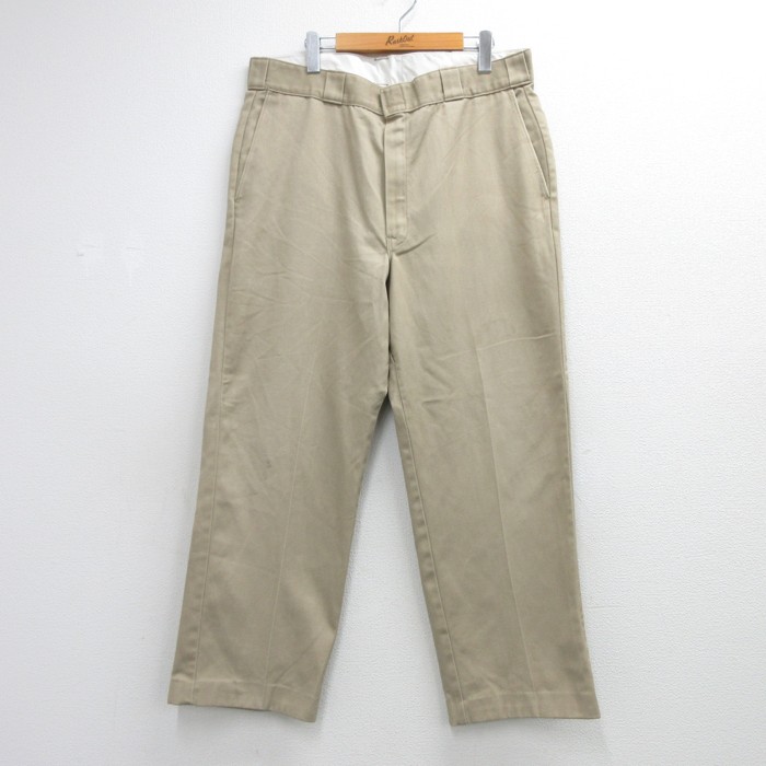 W36★古着 ディッキーズ Dickies パンツ メンズ 80年代 80s タロン USA製 ベージュ【spe】 26aug19