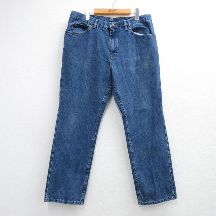リー RUSTLER パンツ メンズ ジーンズ コットン ネイビー デニム 実寸W36 | 古着