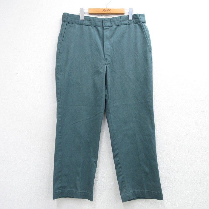 W36★古着 ディッキーズ Dickies パンツ メンズ 90年代 90s タロン コットン グリーン 26aug19