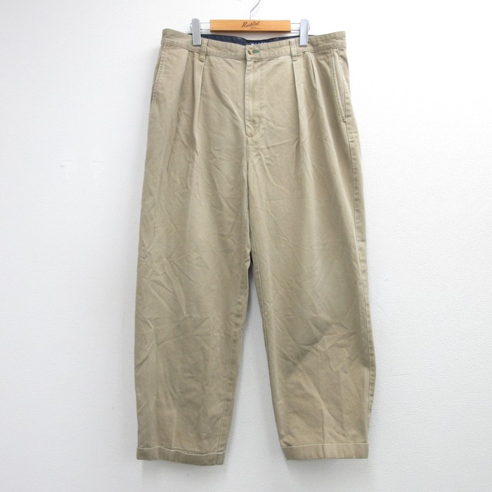 トミーヒルフィガー 90s ツータックチノパンツ ベージュ 実寸W38 | 古着