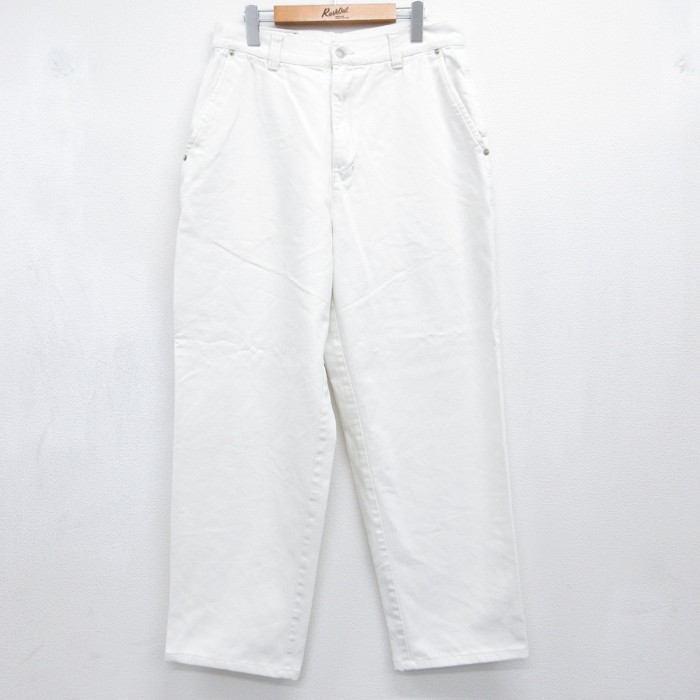 PERRY ELLIS パンツ メンズ 00s ペインター コットン ホワイト 実寸W32 | 古着