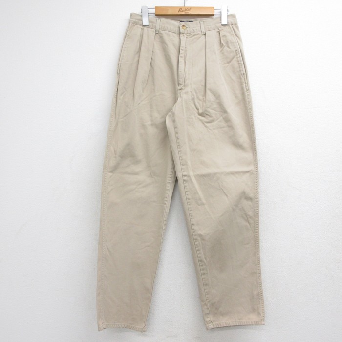 ラルフローレン Ralph Lauren ブランド パンツ メンズ 90s 41 コットン USA製 ベージュ 実寸W30 | 古着