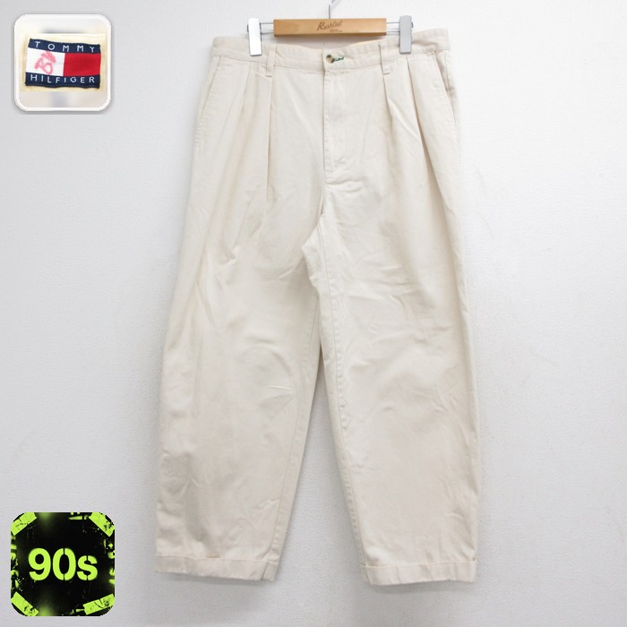トミーヒルフィガー 90s パンツ ベージュ 実寸W34 | 古着