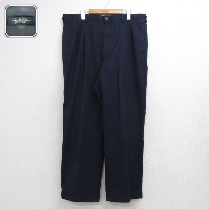 ブルックスブラザーズ パンツ ツータック ネイビー 実寸W38 | 古着
