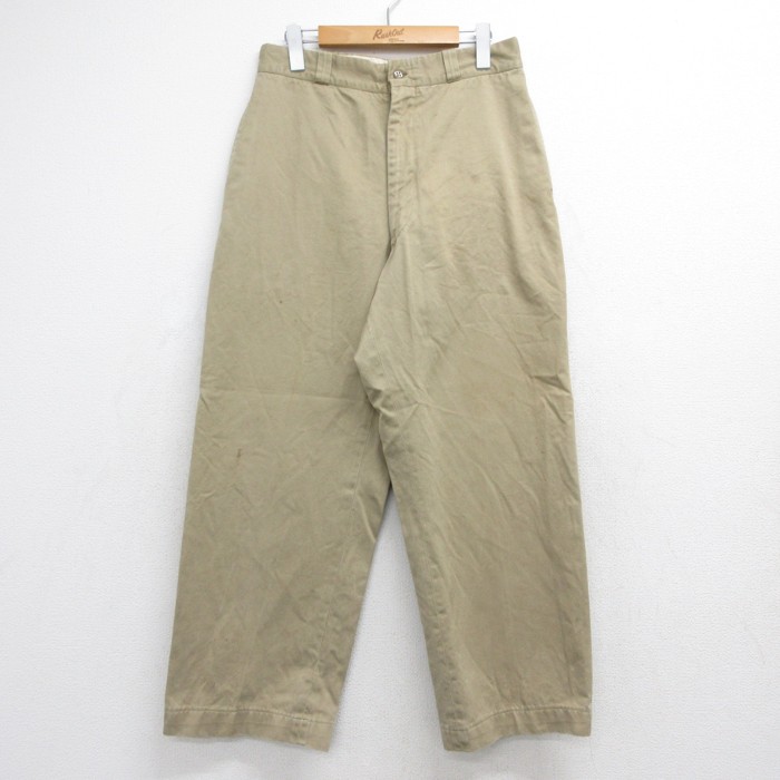実寸W30 70s チノパンツ アーミー ベージュ | 古着