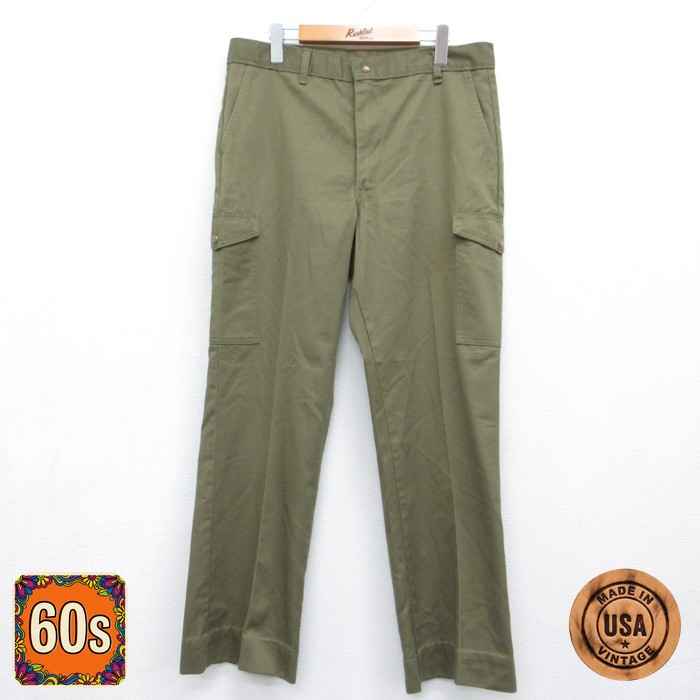 パンツ メンズ 80s ボーイスカウト タン カーゴ USA製 カーキ 実寸W34 | 古着