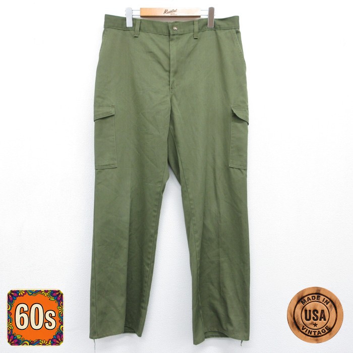 パンツ メンズ 80s ボーイスカウト タン カーゴ USA製 カーキ 実寸W34 | 古着