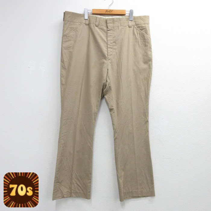 パンツ 80s フレア ブーツカット ベージュ 実寸W40 | 古着
