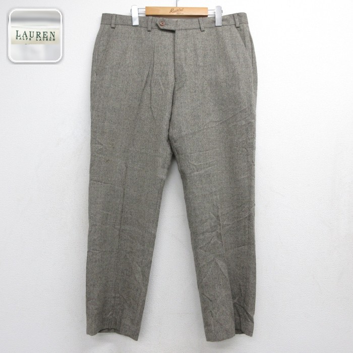 ラルフローレン パンツ ヘリンボーン ベージュ 実寸W37 | 古着